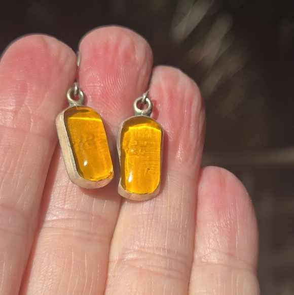 Amber & Sterling Earrings - Picture 4 of 7
